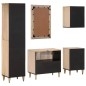 vidaXL Conjunto de muebles de baño 5 piezas madera maciza de mango
