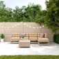 vidaXL Juego de muebles de jardín 6 pzas y cojines madera maciza pino vidaXL Juego de muebles de jardín 6 pzas y cojines madera maciza pino