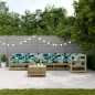vidaXL Juego de muebles jardín 7 pzas y cojines madera pino impregnada
