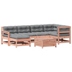 vidaXL Juego de muebles jardín 7 pzas y cojines madera abeto Douglas