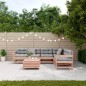 vidaXL Juego de muebles jardín 7 pzas y cojines madera abeto Douglas