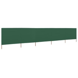 vidaXL Paravientos de playa de 5 paneles tela verde 600x80 cm