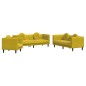 vidaXL Juego de sofás con cojines 3 piezas terciopelo amarillo vidaXL Juego de sofás con cojines 3 piezas terciopelo amarillo