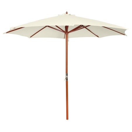 vidaXL Sombrilla blanca arena 300x258 cm