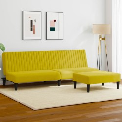 vidaXL Juego de sofás 2 piezas terciopelo amarillo