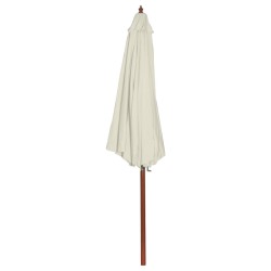 vidaXL Sombrilla blanca arena 300x258 cm