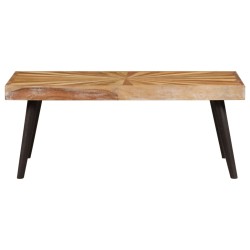 vidaXL Mesa de centro de madera de mango maciza 90x55x36 cm