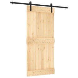vidaXL Puerta corredera con herrajes madera maciza de pino 95x210 cm