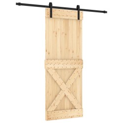 vidaXL Puerta corredera con herrajes madera maciza de pino 80x210 cm