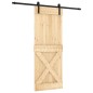 vidaXL Puerta corredera con herrajes madera maciza de pino 80x210 cm vidaXL Puerta corredera con herrajes madera maciza de pino 80x210 cm