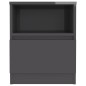vidaXL Mesitas de noche 2 uds contrachapada gris brillante 40x40x50 cm vidaXL Mesitas de noche 2 uds contrachapada gris brillante 40x40x50 cm