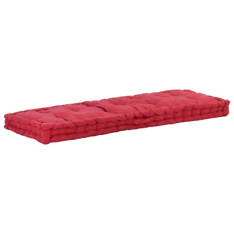 vidaXL Cojín para palés algodón burdeos 120x40x7 cm vidaXL Cojín para palés algodón burdeos 120x40x7 cm
