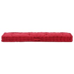 vidaXL Cojín para palés algodón burdeos 120x40x7 cm 