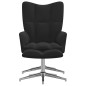 vidaXL Silla de relajación con reposapiés terciopelo negro vidaXL Silla de relajación con reposapiés terciopelo negro