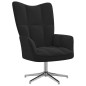 vidaXL Silla de relajación con reposapiés terciopelo negro vidaXL Silla de relajación con reposapiés terciopelo negro
