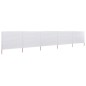 vidaXL Paravientos de 5 paneles tela blanco arena 600x120 cm