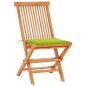 vidaXL Set de bistró 3 pzs cojines verde brillante madera maciza teca vidaXL Set de bistró 3 pzs cojines verde brillante madera maciza teca