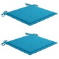 vidaXL Set de bistró 3 piezas con cojines azul madera maciza teca vidaXL Set de bistró 3 piezas con cojines azul madera maciza teca