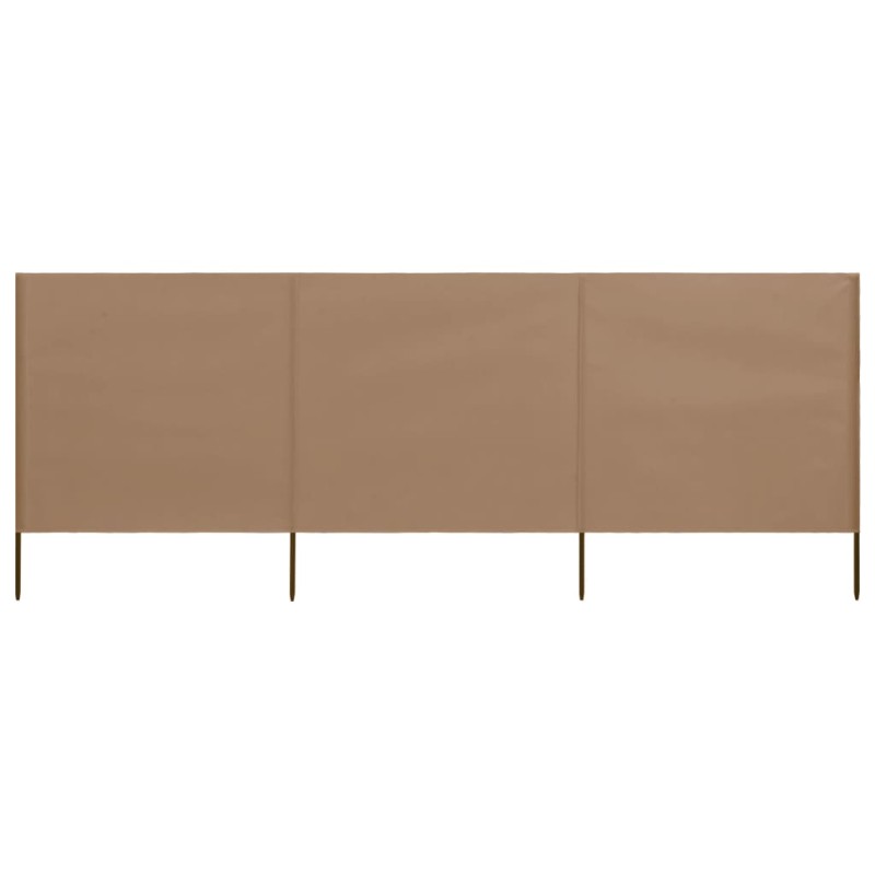 vidaXL Paravientos de playa de 3 paneles tela gris taupe 400x80 cm vidaXL Paravientos de playa de 3 paneles tela gris taupe 400x80 cm