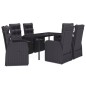 vidaXL Juego de comedor de jardín 7 piezas con cojines negro vidaXL Juego de comedor de jardín 7 piezas con cojines negro