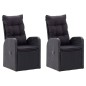 vidaXL Juego de comedor de jardín 7 piezas con cojines negro vidaXL Juego de comedor de jardín 7 piezas con cojines negro