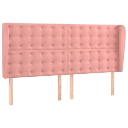 vidaXL Cabecero con orejas de terciopelo rosa 163x23x118/128 cm
