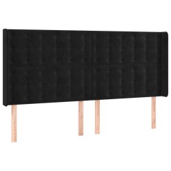 vidaXL Cabecero con orejas de terciopelo negro 163x16x118/128 cm