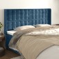 vidaXL Cabecero con orejas de terciopelo azul oscuro 163x16x118/128 cm vidaXL Cabecero con orejas de terciopelo azul oscuro 163x16x118/128 cm