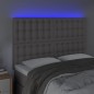 vidaXL Cabecero con luces LED cuero sintético gris 144x5x118/128 cm vidaXL Cabecero con luces LED cuero sintético gris 144x5x118/128 cm