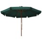 vidaXL Sombrilla de jardín con palo de madera verde 330 cm vidaXL Sombrilla de jardín con palo de madera verde 330 cm
