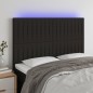 vidaXL Cabecero con luces LED tela negro 144x5x118/128 cm
