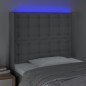 vidaXL Cabecero con LED de tela gris claro 83x16x118/128 cm vidaXL Cabecero con LED de tela gris claro 83x16x118/128 cm