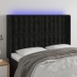vidaXL Cabecero con LED de terciopelo negro 147x16x118/128 cm vidaXL Cabecero con LED de terciopelo negro 147x16x118/128 cm