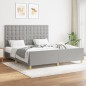 vidaXL Estructura de cama con cabecero tela gris claro 160x200 cm vidaXL Estructura de cama con cabecero tela gris claro 160x200 cm