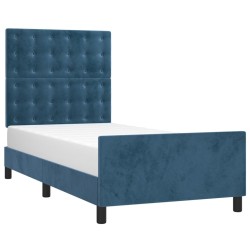 vidaXL Estructura cama con cabecero terciopelo azul oscuro 80x200 cm