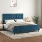 vidaXL Estructura cama con cabecero terciopelo azul oscuro 160x200 cm