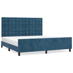 vidaXL Estructura cama con cabecero terciopelo azul oscuro 160x200 cm
