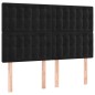 vidaXL Estructura de cama con cabecero de terciopelo negro 140x190 cm vidaXL Estructura de cama con cabecero de terciopelo negro 140x190 cm