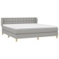vidaXL Cama box spring con colchón tela gris claro 160x200 cm vidaXL Cama box spring con colchón tela gris claro 160x200 cm