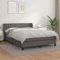 vidaXL Cama box spring con colchón cuero sintético gris 140x190 cm vidaXL Cama box spring con colchón cuero sintético gris 140x190 cm
