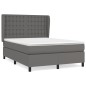 vidaXL Cama box spring con colchón cuero sintético gris 140x190 cm vidaXL Cama box spring con colchón cuero sintético gris 140x190 cm