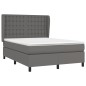 vidaXL Cama box spring con colchón cuero sintético gris 140x190 cm vidaXL Cama box spring con colchón cuero sintético gris 140x190 cm