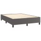 vidaXL Cama box spring con colchón cuero sintético gris 140x200 cm vidaXL Cama box spring con colchón cuero sintético gris 140x200 cm