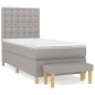 vidaXL Cama box spring con colchón tela gris claro 80x200 cm vidaXL Cama box spring con colchón tela gris claro 80x200 cm