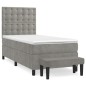 vidaXL Cama box spring con colchón terciopelo gris claro 80x200 cm vidaXL Cama box spring con colchón terciopelo gris claro 80x200 cm