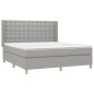 vidaXL Cama box spring colchón y luces LED tela gris claro 160x200 cm vidaXL Cama box spring colchón y luces LED tela gris claro 160x200 cm