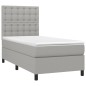 vidaXL Cama box spring con colchón tela gris claro 80x200 cm