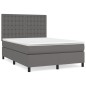 vidaXL Cama box spring con colchón cuero sintético gris 140x200 cm vidaXL Cama box spring con colchón cuero sintético gris 140x200 cm