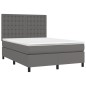 vidaXL Cama box spring con colchón cuero sintético gris 140x200 cm vidaXL Cama box spring con colchón cuero sintético gris 140x200 cm