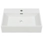 vidaXL Lavabo con orificio para grifo cerámica 60,5x42,5x14,5 cm blanco vidaXL Lavabo con orificio para grifo cerámica 60,5x42,5x14,5 cm blanco